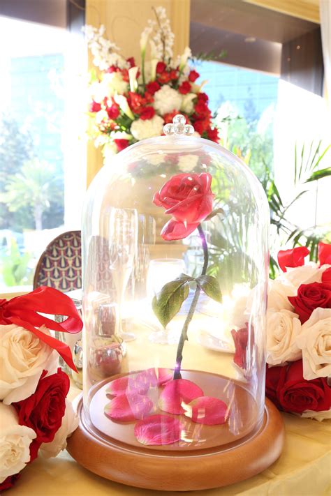Disney Beauty and the Beast enchanted rose wedding centerpiece idea ...