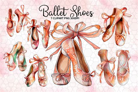 ballet shoes watercolor clipart graphic  lq design creative fabrica
