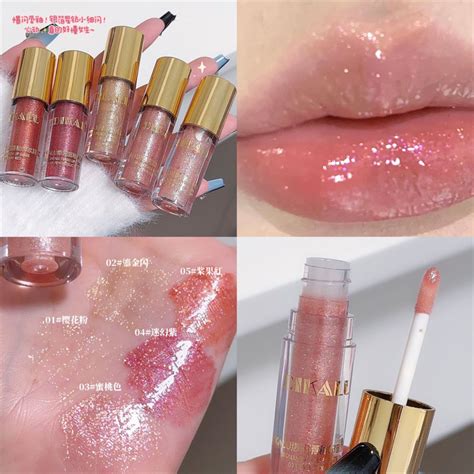 dikalu small shaved ice burst lip glaze mirror lip dew fine glitter lip