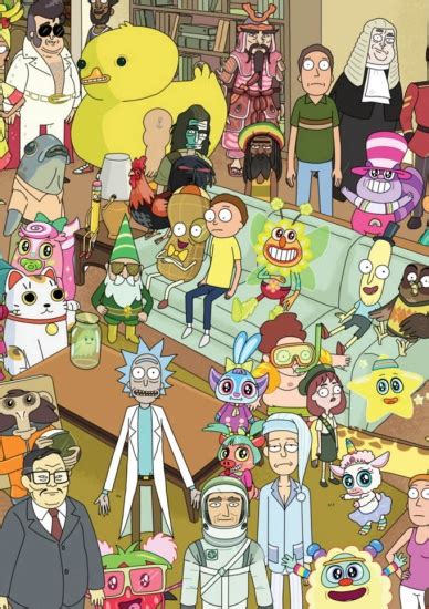 Rick and Morty Characters Crowd - Greeting Card - threelittlebears.co.uk