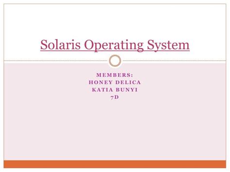 PPT - Solaris Operating System PowerPoint Presentation, free download ...