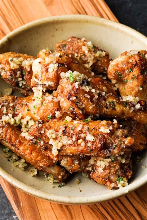 air fryer garlic parmesan wings whisper  yum