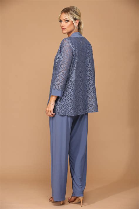 Long Formal Mother of the Bride Jacket Pant Suit | The Dress Outlet