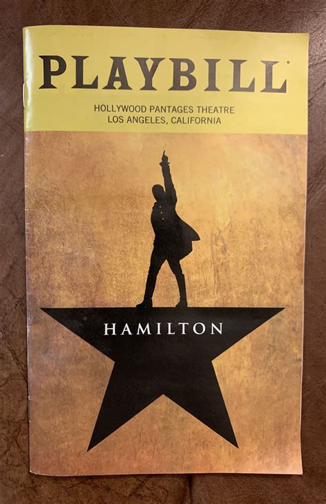 Hamilton Playbill Hollywood Pantages Theatre Los Angeles California by ...