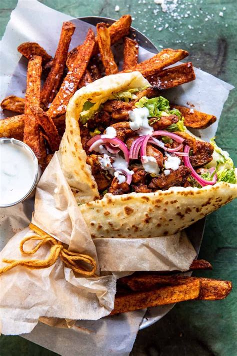 Sheet Pan Chicken Gyros with Feta Tzatziki. | Recipe | Half baked