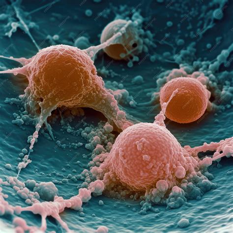 Premium Photo | Cancer cells a microscopic intricate world of cellular