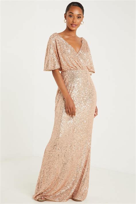 Champagne Sequin Bridesmaid Dresses