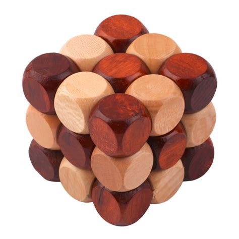 wooden classic snake cube iq puzzle