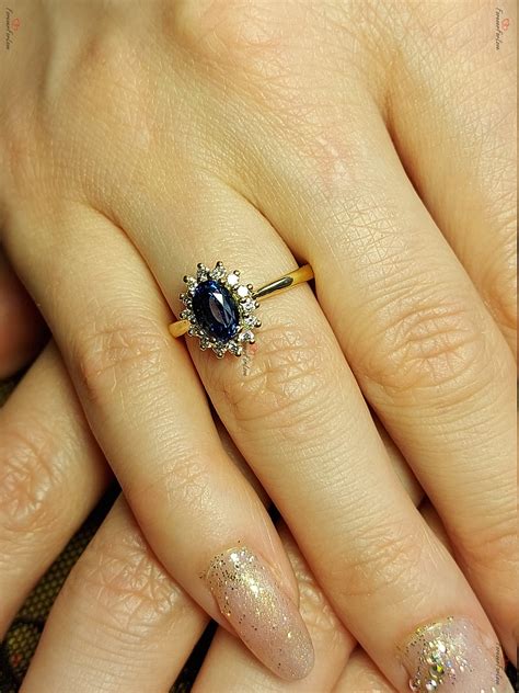 Oval Blue Sapphire Ring Oval Sapphire Diamond Ring Diana | Etsy