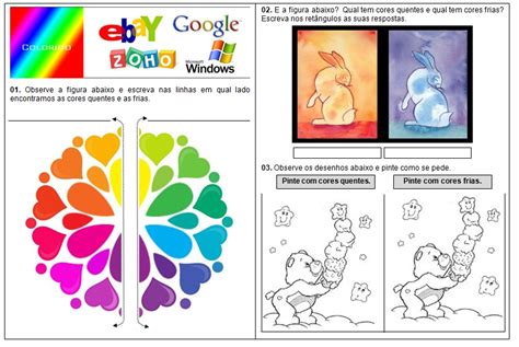 Atividade Cores Quentes E Frias - Atividades - Cores Quentes e Frias - SÓ ESCOLA