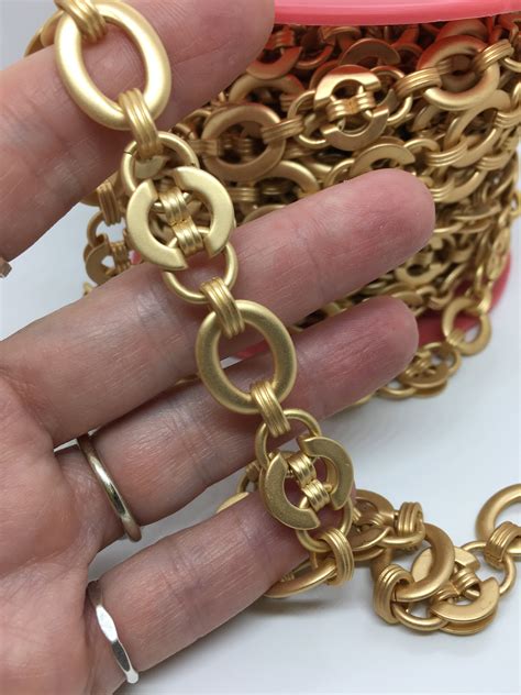 industrial chain matte gold ch mg choose  length etsy