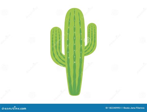 Green Saguaro Cactus Icon Vector Stock Vector - Illustration of element ...