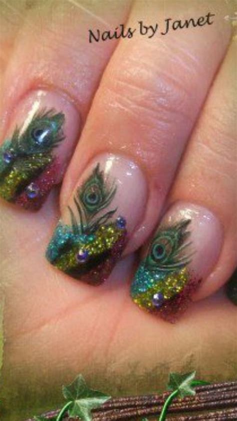 Peacock nails! | Peacock nail art, Peacock nails, Finger nail art