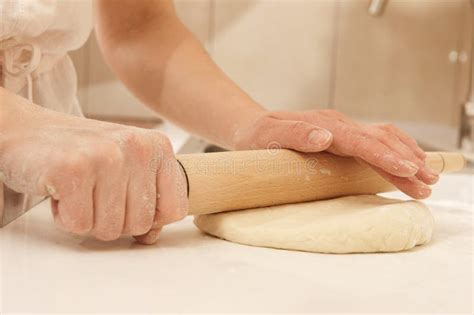 Rolling dough stock image. Image of hand, close, flattening - 23029851