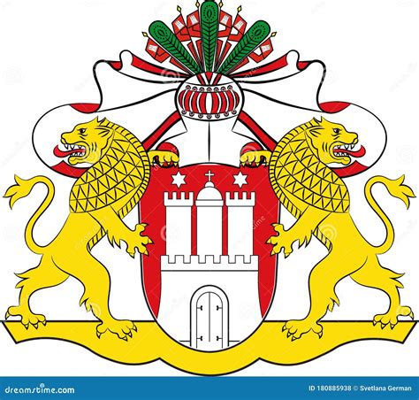 Coat of Arms of Hamburg, Germany Stock Vector - Illustration of cloth