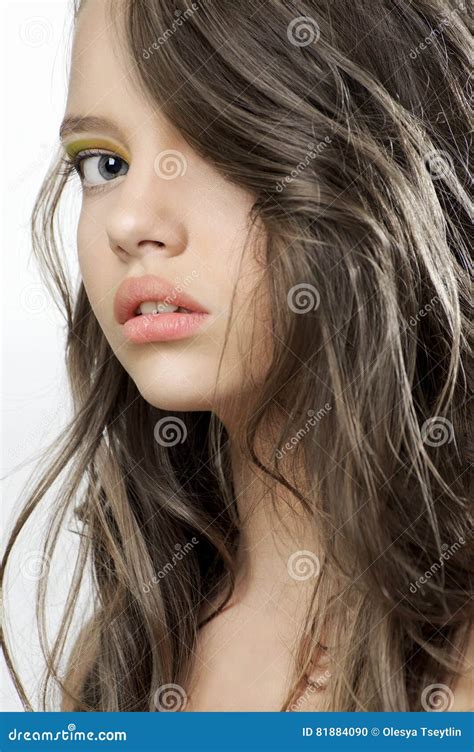 beauty portrait   young beautiful teen girl stock photo image