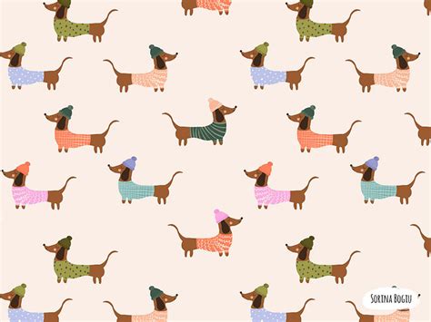 Dachshund Pattern by Sorina Bogiu on Dribbble