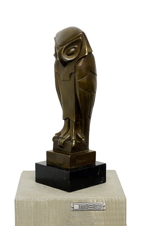 Abstract Futurism Animal Sculpture - Owl, signed U. Boccioni