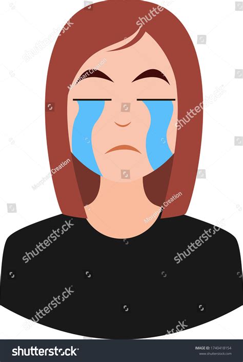 Crying Girl Emoji Illustration Vector On Stock Vector (Royalty Free ...