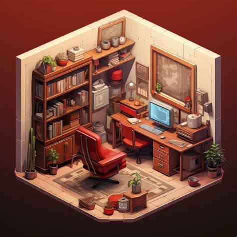 Free AI Image | Beautiful office space in cartoon style