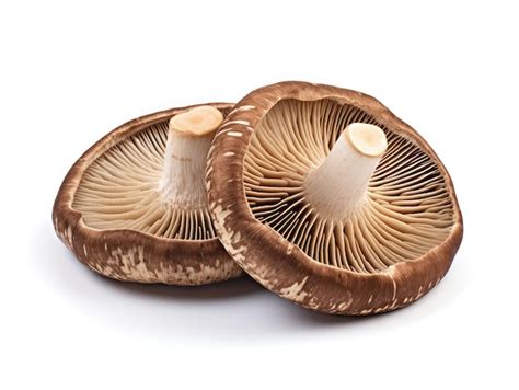 fresh shiitake mushrooms isolated  white background raw shitake