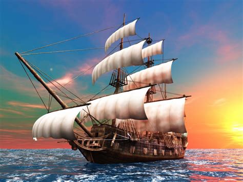 Обои море, корабль, парусник на рабочий стол