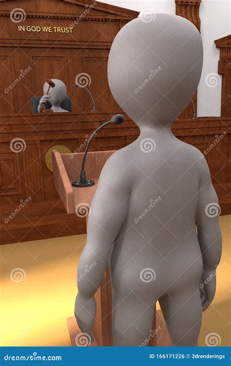 Render of Cartoon Characters in Courtroom Stock Illustration - Illustration of tribunal, crime ...