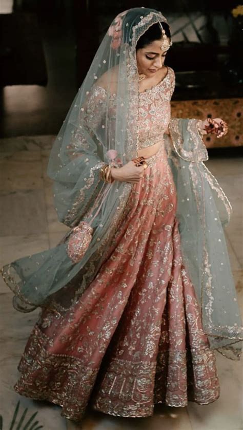 pakistani bridal dress  pink  green pakistani wedding outfit