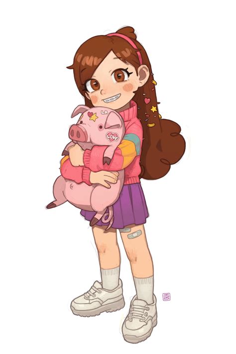 mabel pines and waddles (gravity falls) drawn by possummachine | Danbooru