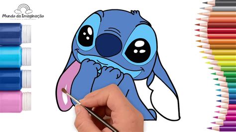 Como Pintar O Stitch - Como desenhar o Stitch - Mundo da Imaginação - Colorindo e Aprendendo ...