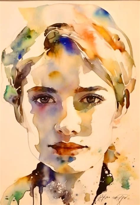 watercolor painting faces portraits  watercolor color portraits