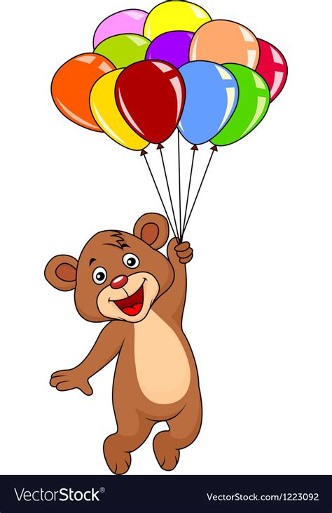 Cute teddy bear with balloons Royalty Free Vector Image