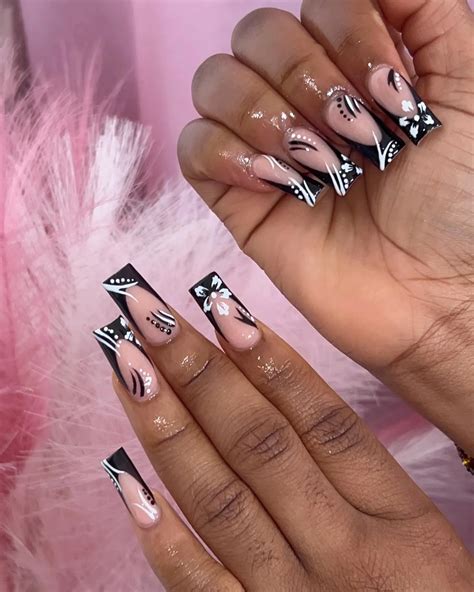 How To Achieve Perfect French Tip Coffin Nails With Glitter At Home Using Our Easy Step By Step Guide 14