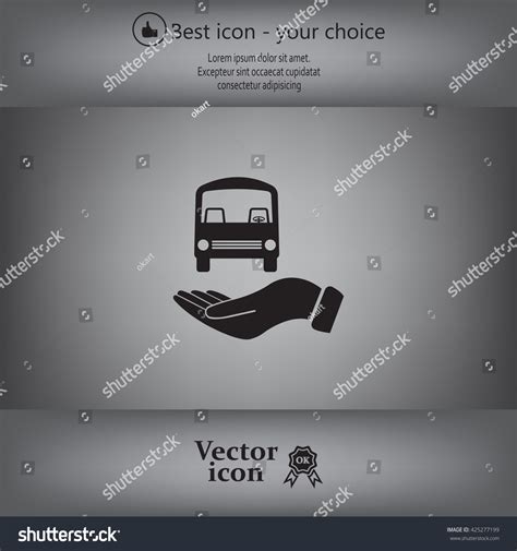 Pictograph Bus Hand Vector Icon 10 Stock Vector (Royalty Free