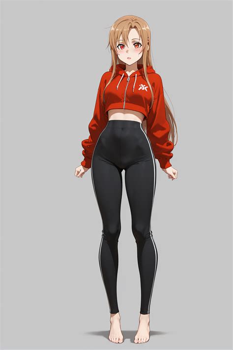 🔥 Red Hoodie Waifu | Black Leggings & Bold Stance | Clean Fit Energy 🔥