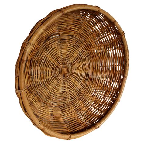 Vintage Round Handwoven Indonesian Decorative Basket at 1stDibs