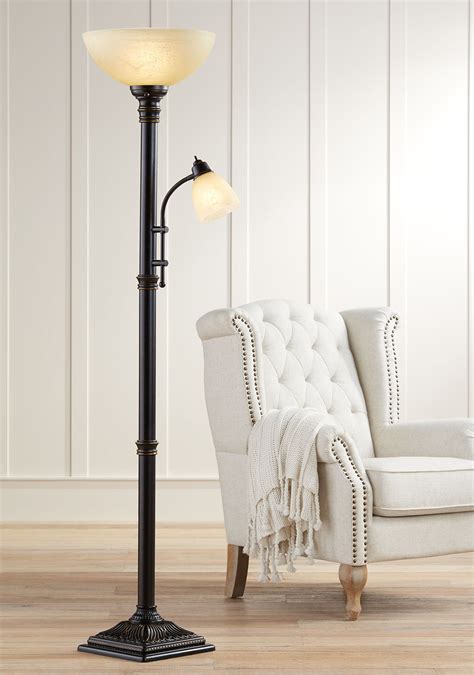 regency hill garver rustic retro torchiere floor lamp   tall oil