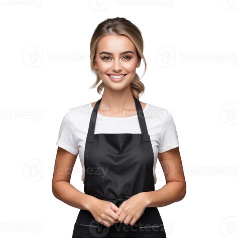 AI generated Beautiful female barista isolated on transparent