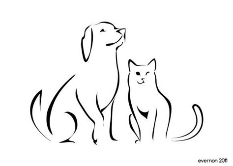 Cat And Dog Drawing at PaintingValley.com | Explore collection of Cat And Dog Drawing