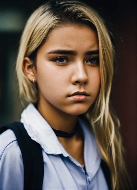 Lexica - 14 yo girl blonde latina, black bandana on head, hopeless