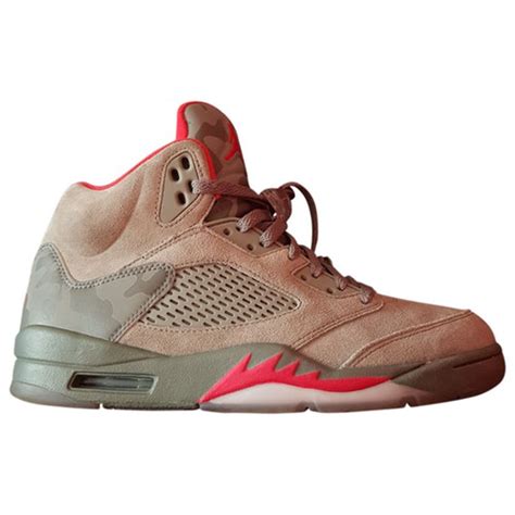 Pre-Owned Jordan 5 Grey Suede Trainers | ModeSens