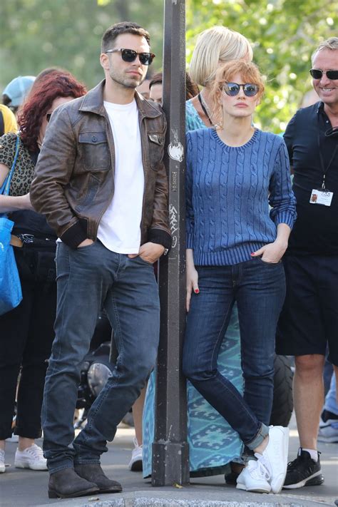 JESSICA CHASTAIN and Sebastian Stan on the Set of 355 in Paris 07/12/2019 – HawtCelebs
