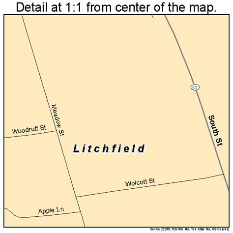 Litchfield Connecticut Street Map 0943300