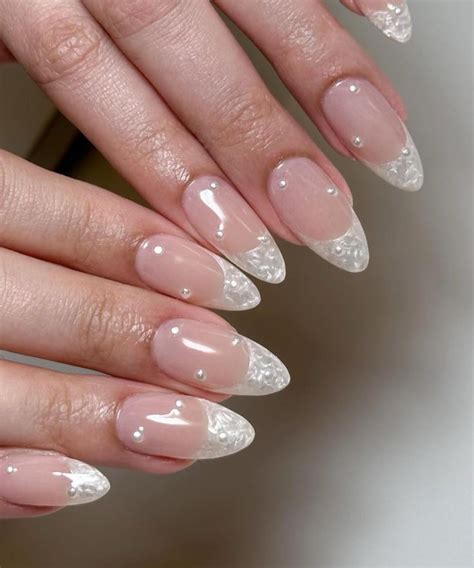 Pearlescent Cream French Tips - pearlescent cream french tips