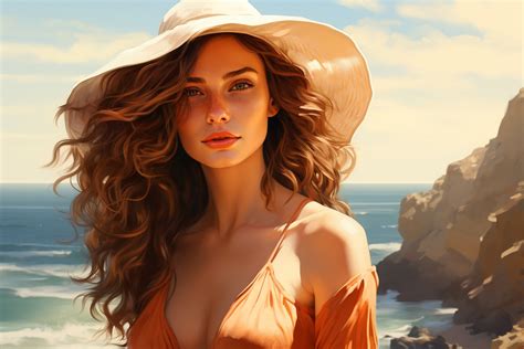 Beautiful Woman Beach Art Free Stock Photo - Public Domain Pictures