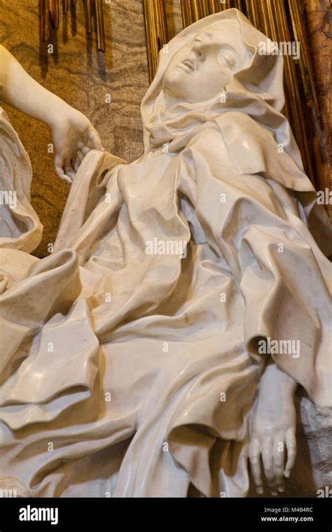 ecstasy  saint teresa  gian lorenzo bernini detail cornaro