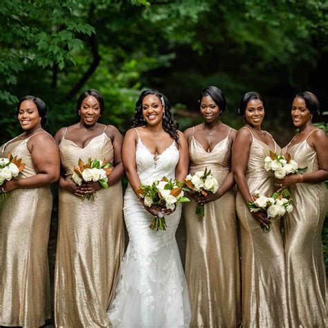 gold bridesmaid dresses  real weddings