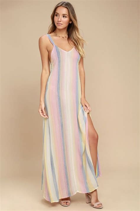 billabong sky high light pink striped maxi dress maxi dress striped