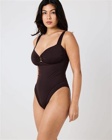 Sicily Sculpting One Piece Swimsuit – Chocolate Brown – Toco Swim