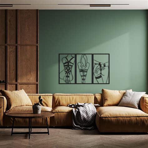 BDSM Sexy Nude Female Body Metal Wall Art, Bondage Art, Naked Woman Art